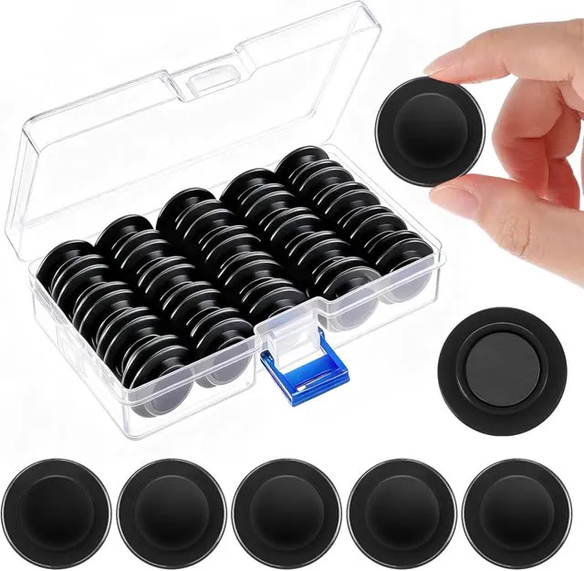 Outus 45 Pieces Black Round Whiteboard Magnets 3 cm Refrigerator Magnets Dry Board Mini Fridge Teacher Supplies for Home Offices